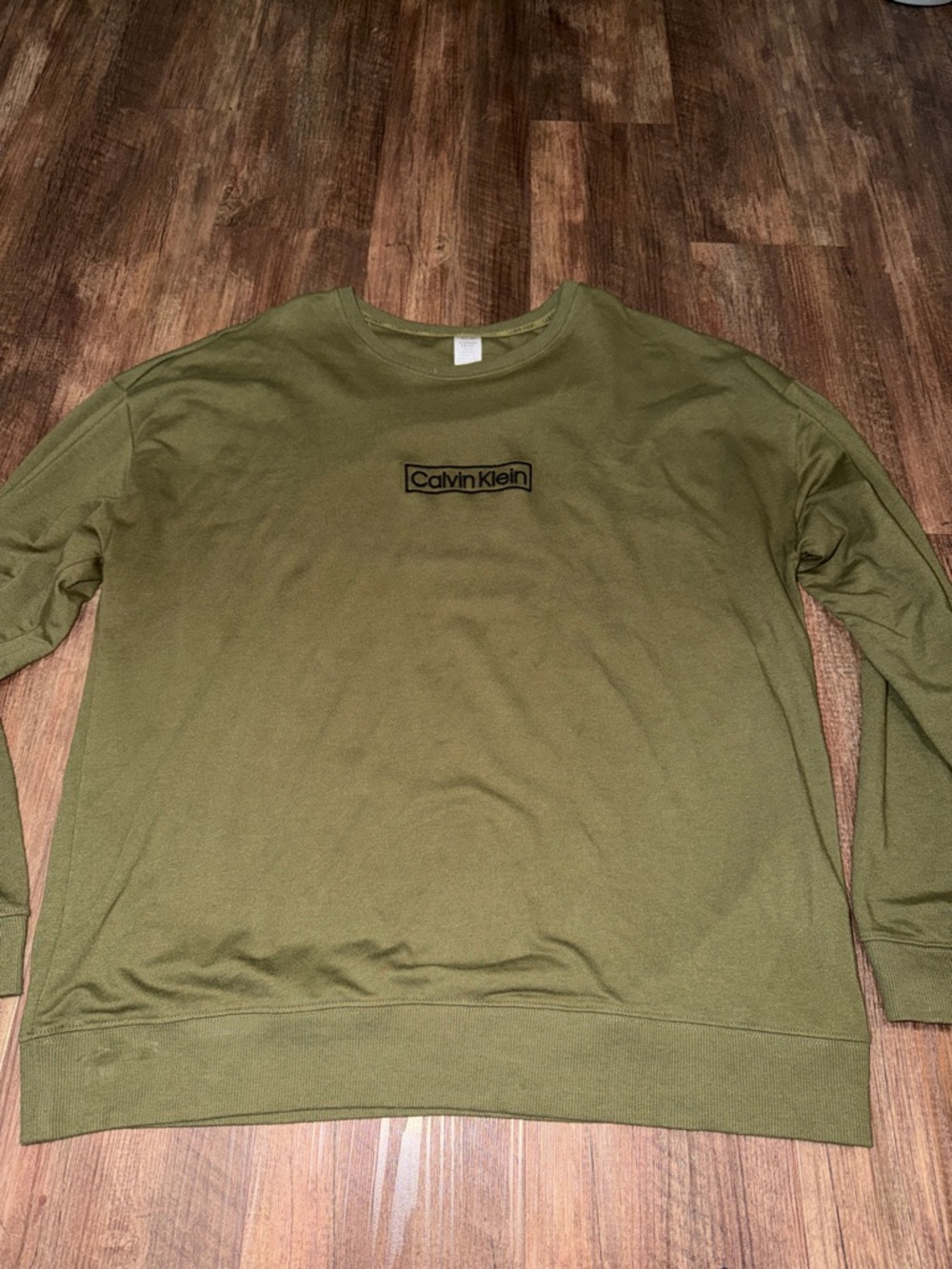 Calvin Klein Mens Green Logo Sweatshirt size XL